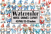 Nurse Gnomes Clipart, an Illustration by Design Market (Thumbnail 1 of 4)