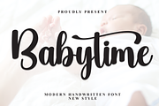 Babytime | Script Font, a Handwritten Font by Scratchones (Thumbnail 1 of 9)