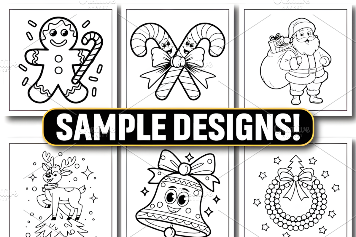 Bold Easy Cute Christmas Coloring, a Seasonal Illustration by Coco Bloom (Photo 6 of 6)