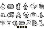 Fire Safety Icon Clipart Set, an Illustration by designvectx (Thumbnail 3 of 3)