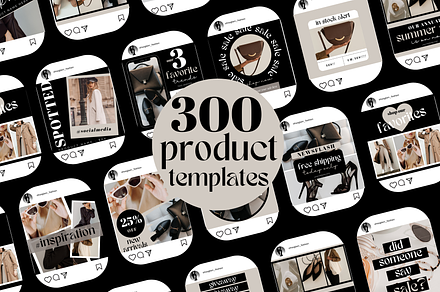 300 Product Instagram Posts, a Social Media Template by Oh So Social Boutique
