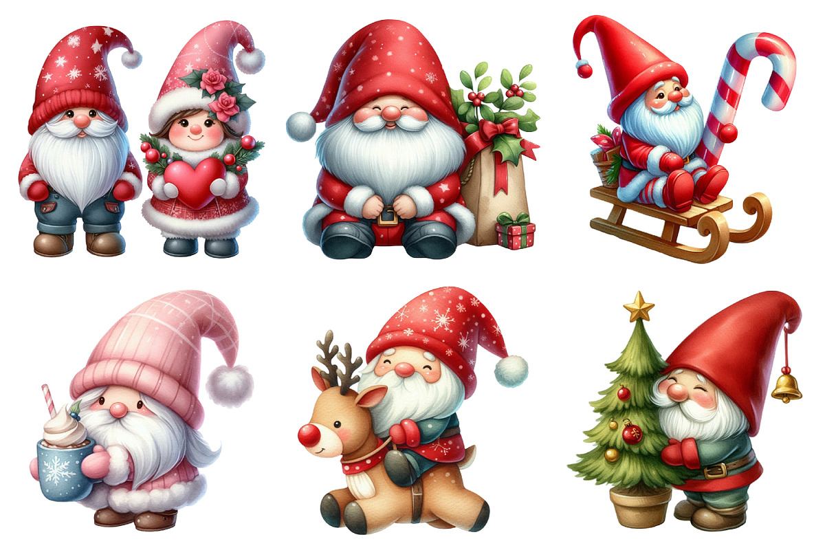 Christmas Gnome Sublimation Clipart, an Illustration by Daily.Designs (Photo 2 of 5)