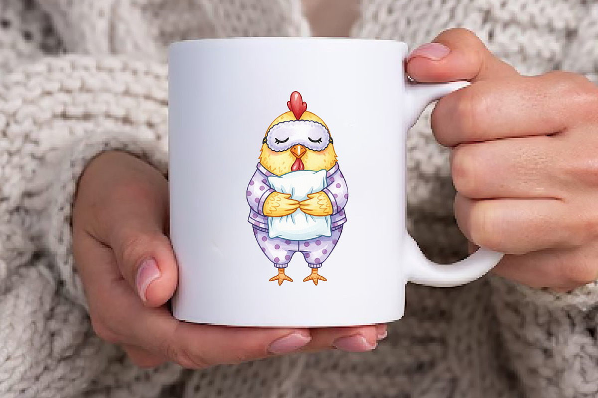 Funny Chicken Clipart Crazy Chicken, an Illustration by Watercolor design (Photo 3 of 6)