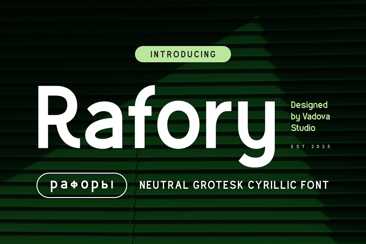 Rafory Grotesk Cyrillic Font, a Sans Serif Font by Vadovastd (Photo 1 of 7)