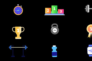 Fitness Icons Pack | Premiere Pro, a Templates & Theme by FlashFXbox