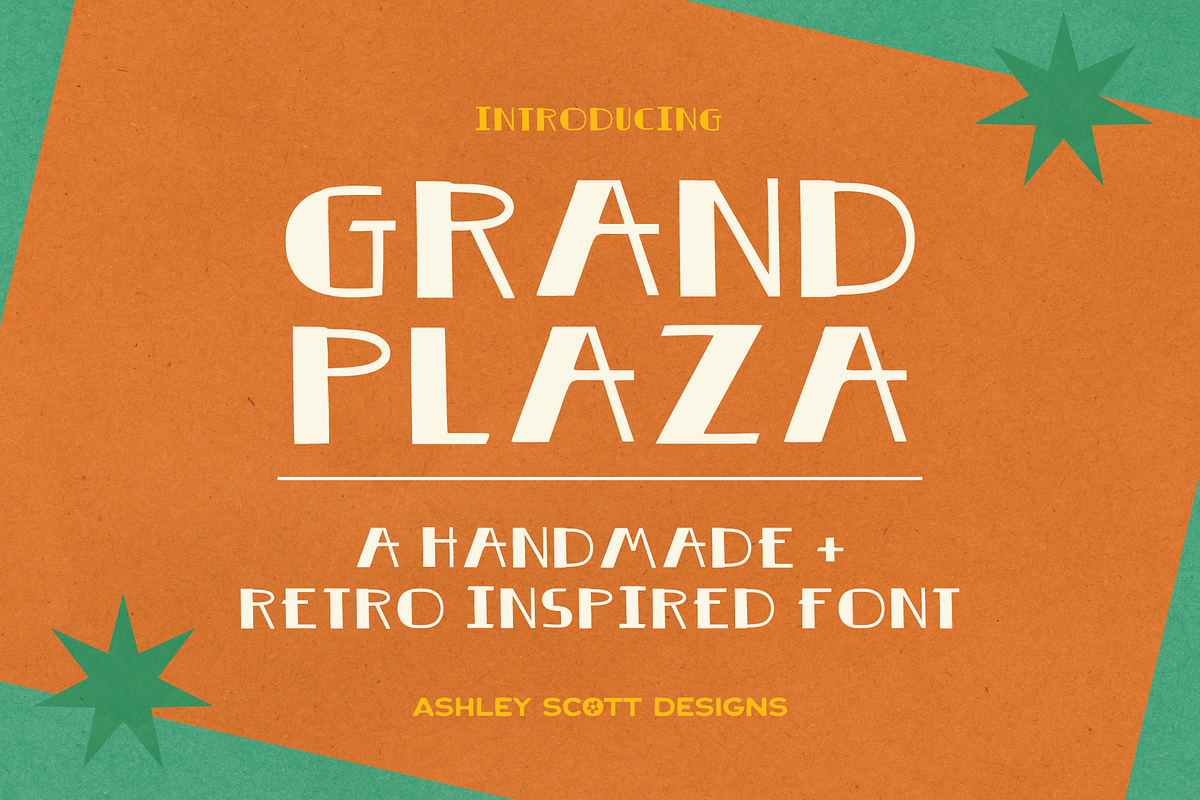 Grand Plaza - Handmade Art Deco Font, a Sans Serif Font by Ashley Scott Designs (Photo 1 of 4)