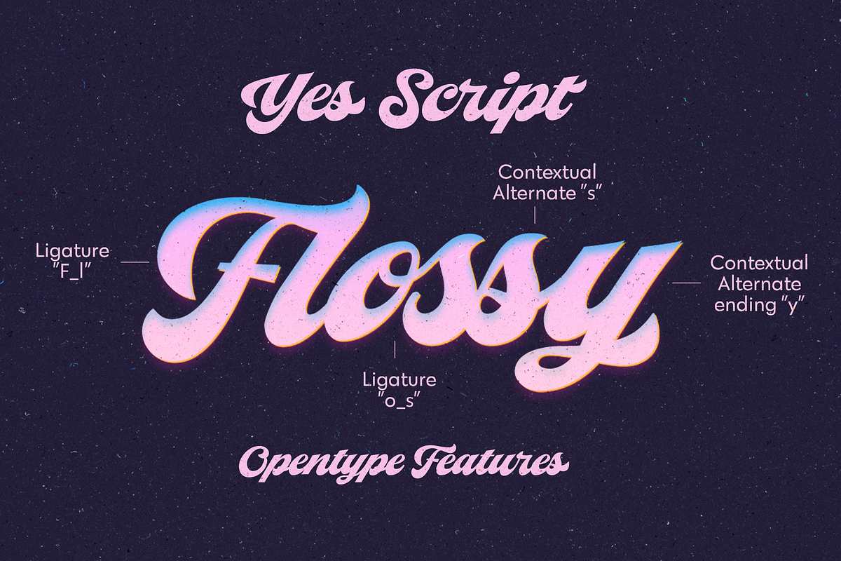 Yes Script - Groovy Retro Script, a Script Font by Fenotype (Photo 13 of 15)