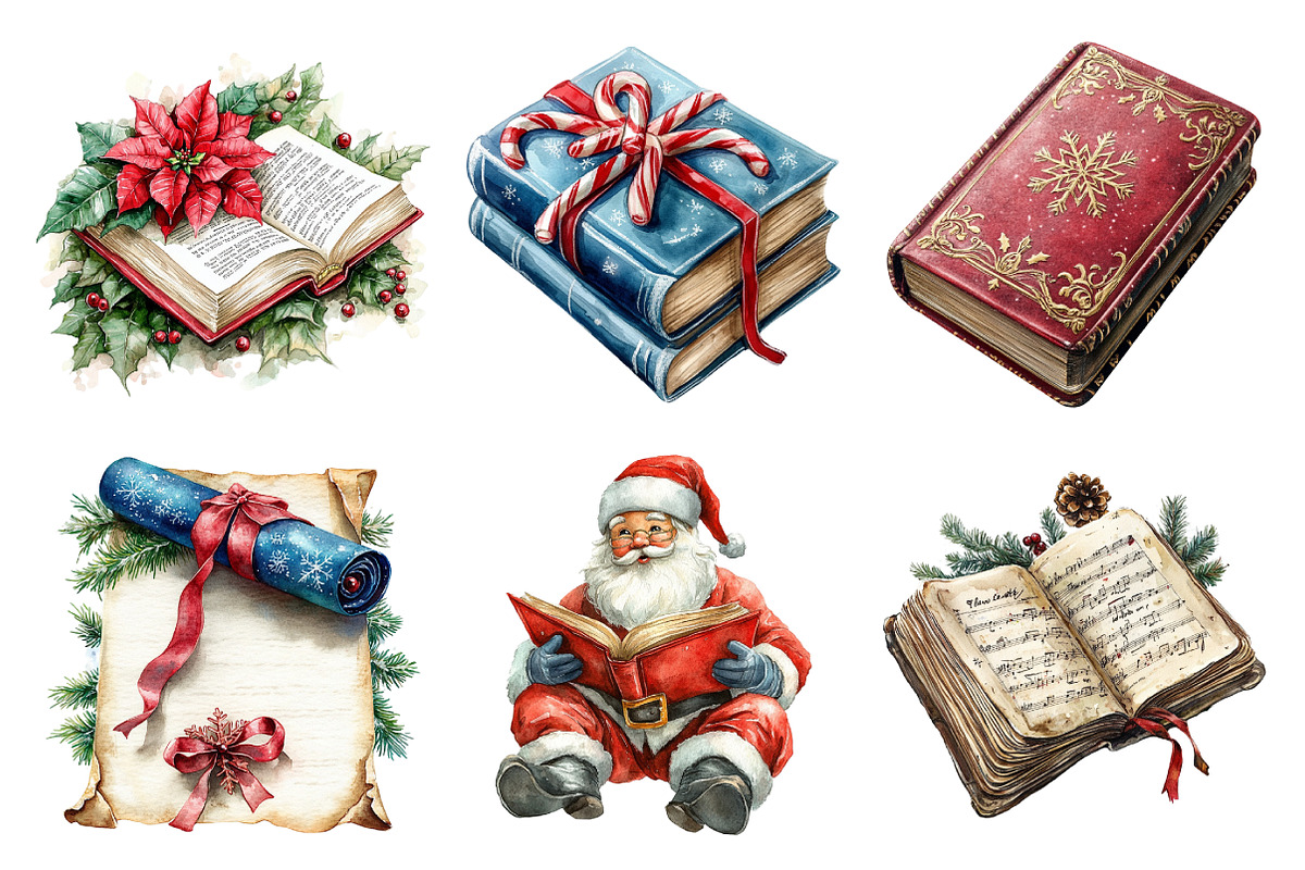 Watercolor Christmas Readings Clipar, an Illustration by Daily.Designs (Photo 3 of 5)