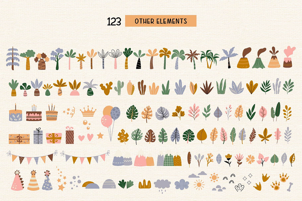 Baby Dino set. Graphic & Pattern, an Animal Illustration by EltaMaxArt (Photo 10 of 14)