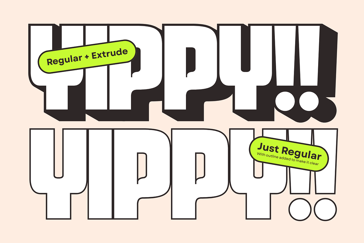 Quinia Retro - Boldextrude Food Font, a Sans Serif Font by Nirmana Visual (Photo 2 of 15)