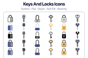 500 Keys And Locks Vector Icons, an Outline Icon by Juicy Icons (Thumbnail 5 of 5)