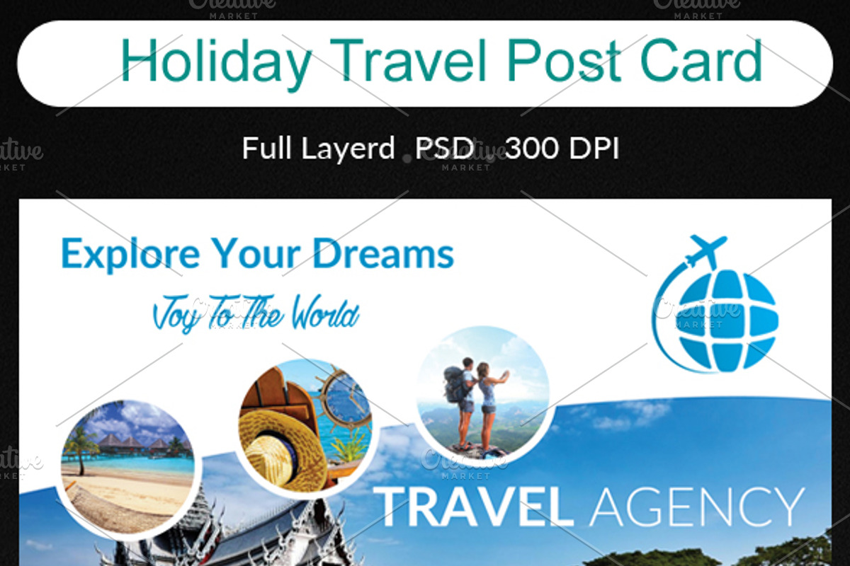 Holiday Travel Post Card, a Card Template by Shishir Khan (Photo 3 of 3)