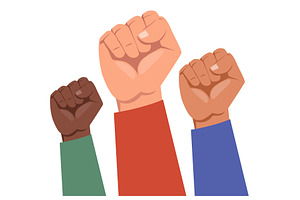 Hands clenched into fists as symbol, a Person Illustration by Vectorbuum