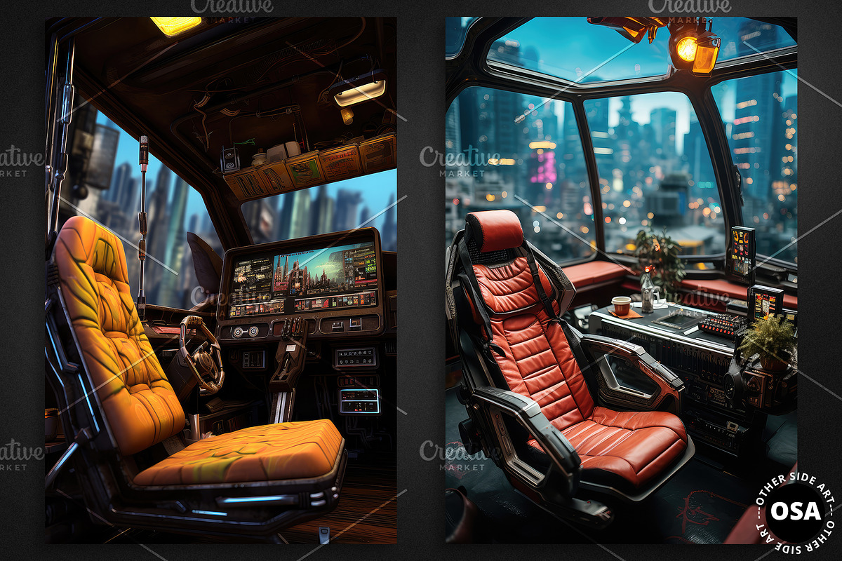Cyberpunk Vehicle Interior Poster, a Background Graphic by Other Side Art (Photo 2 of 5)