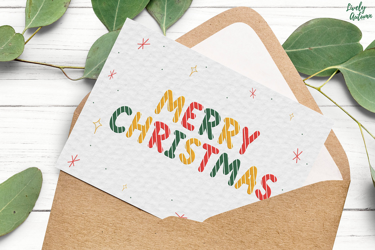 Holiday Stripes | Handwriting font, a Handwritten Font by LivelyAutumn11.11 (Photo 5 of 5)