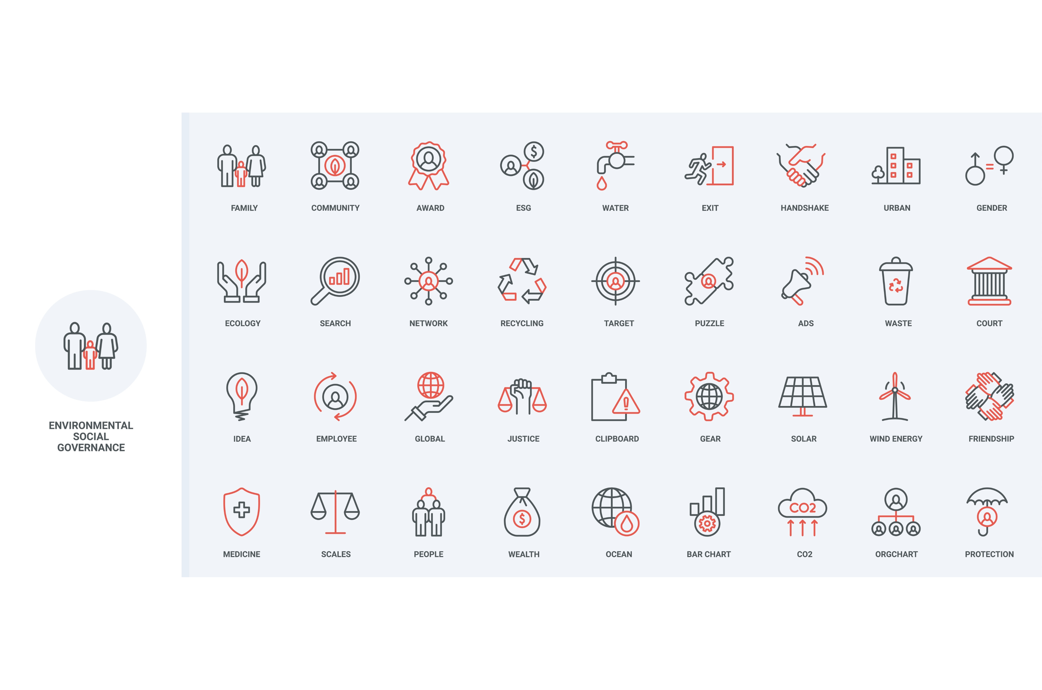 Environmental social icons, an Object Illustration by Lemberg Vector