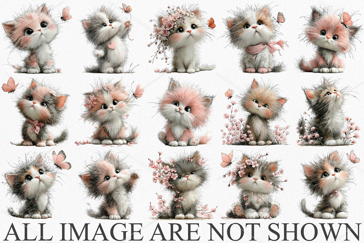 Watercolor Cat with Butterfly PNG, a Seasonal Illustration by Canvas Craft (Photo 4 of 6)