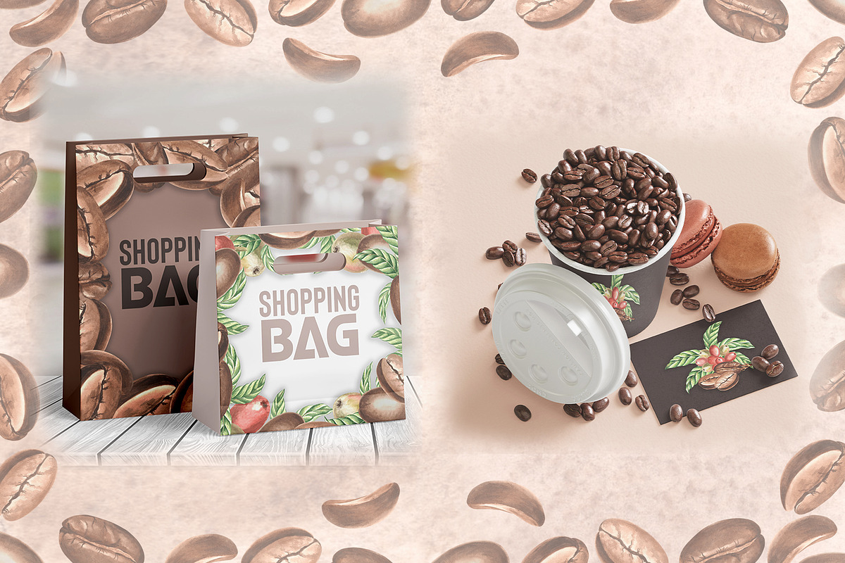 Coffee watercolor clip art set, a Food Illustration by susie-p-art (Photo 4 of 15)