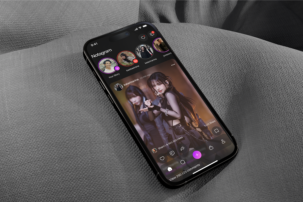 Notagram - Social Media UI KIT, a Device Mockup by Odama (Photo 5 of 6)