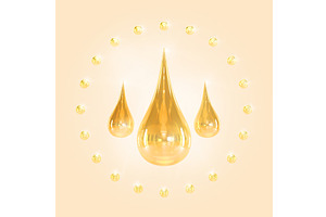 Golden Drops Of Oil, Serum Droplets