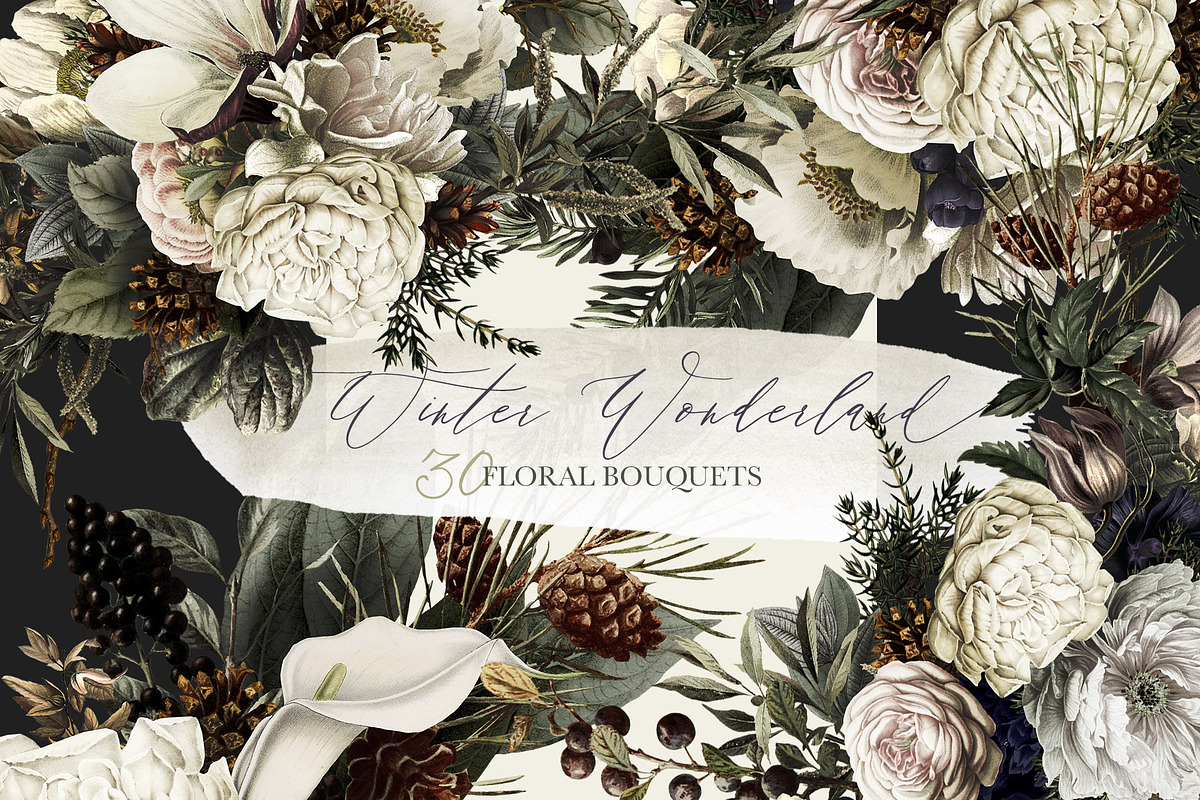 Winter Wonderland Floral Bouquets, an Illustration by Eclectic Anthology (Photo 1 of 10)