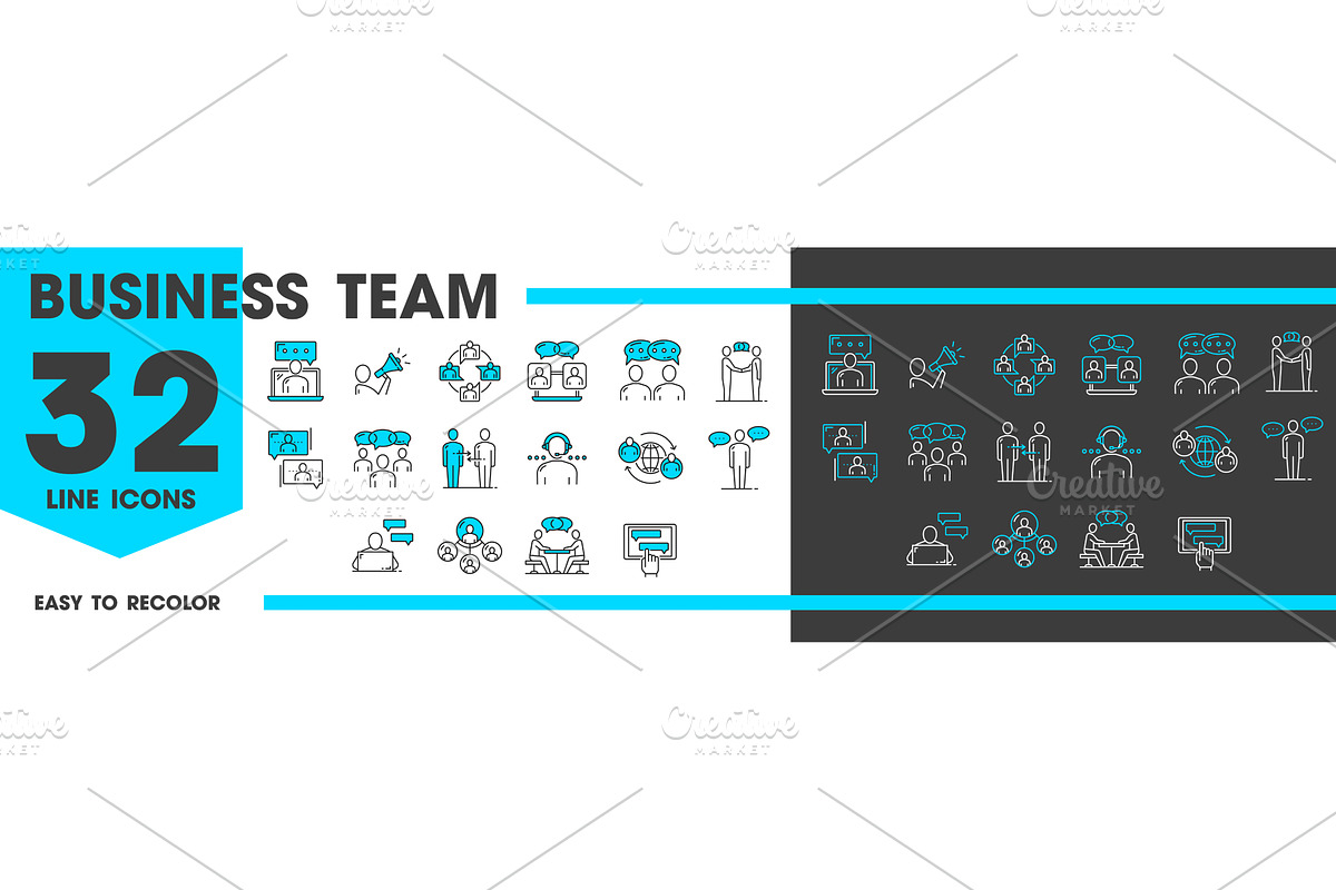 Business team chat icons, a Finance Illustration by Vector Tradition