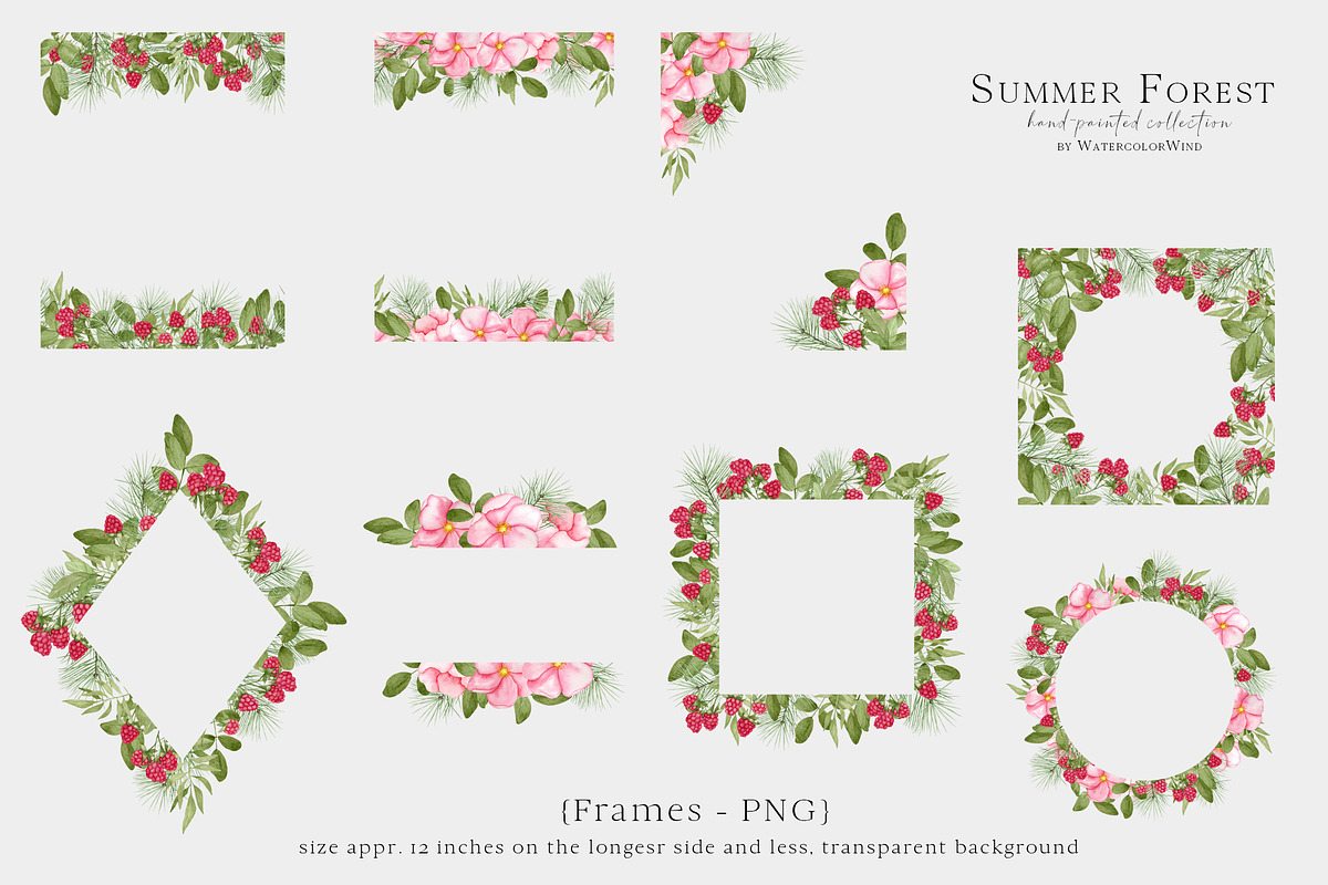 Forest Floral Clipart with Raspberry, an Illustration by WatercolorWind (Photo 10 of 14)
