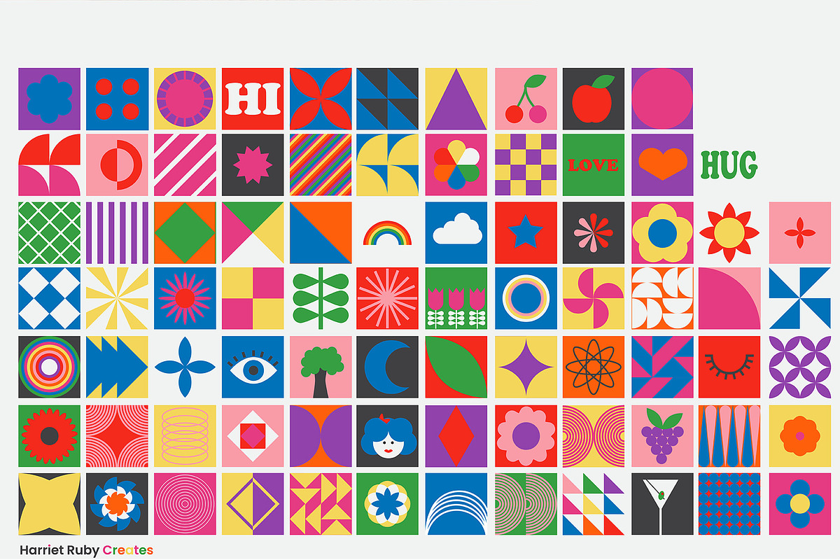 Colorful Geometric Shapes + Patterns, a Pattern Graphic by Harriet Ruby Creates (Photo 6 of 9)