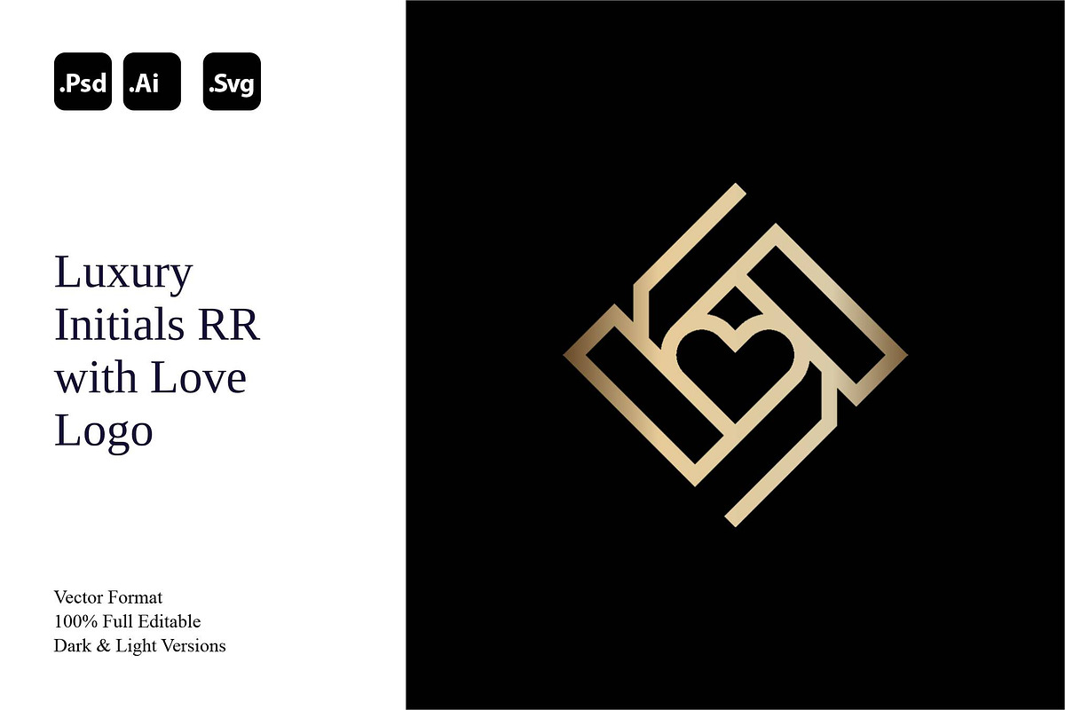 Luxury Initials RR with Love Logo, a Branding & Logo Template by Luxury Logos (Photo 1 of 4)
