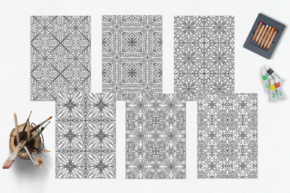 Patterns for coloring PDF,JPG vol-12, a Brochure Template by dnapslvsk (Photo 3 of 6)