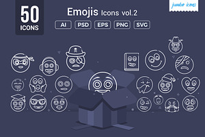 Emojis Line Icons V2, an Outline Icon by Jumbo Icons