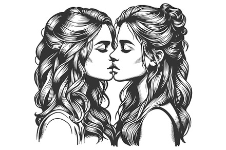 Romantic Vintage Illustration of Two, a Person Illustration by AlexArt