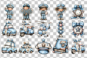 Whimsical Watercolor Police PNG, a Person Illustration by Nicolle's Colorful Art (Thumbnail 3 of 4)