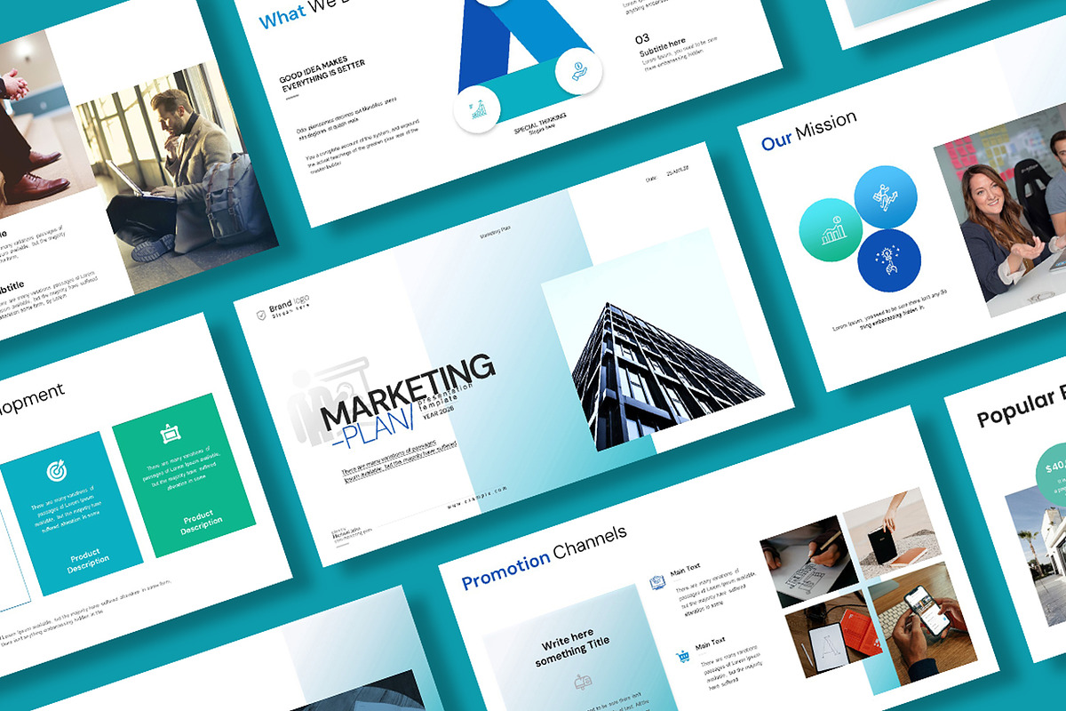 Marketing Plan Presentation Template, a Presentation Template by Slide_Genius1 (Photo 2 of 6)
