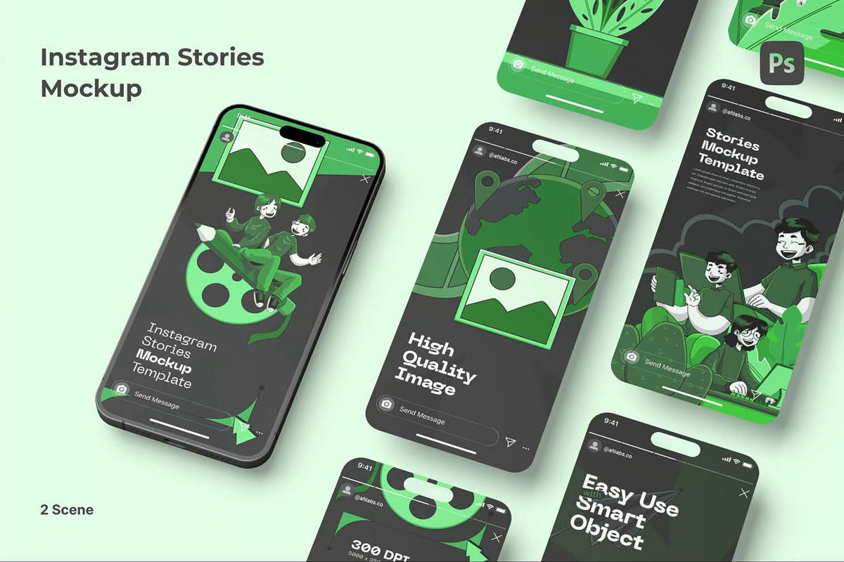 Instagram Stories Mockup, an Advertising Mockup by Se٧enStudio (Photo 1 of 3)