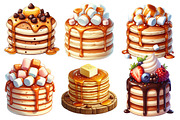 Pancake Watercolor Clipart, an Illustration by Designworld (Thumbnail 2 of 3)