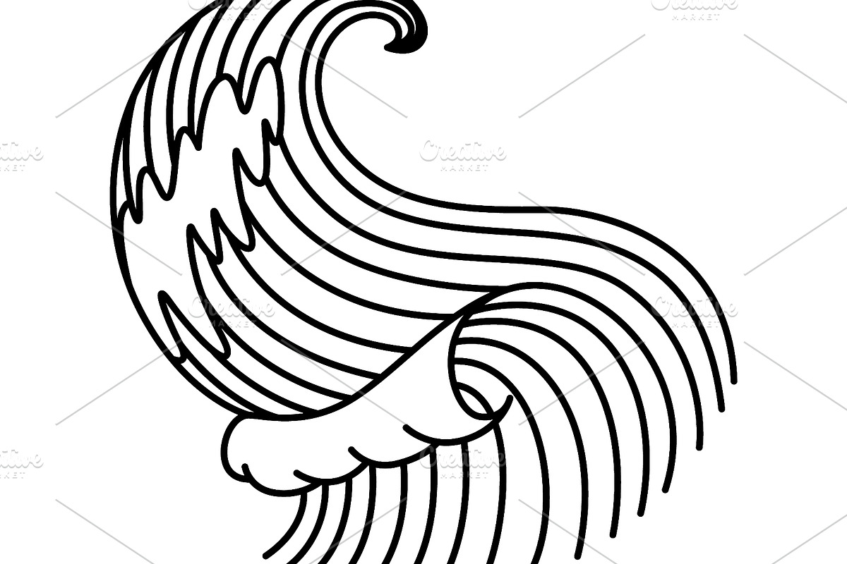 Oriental waves icon japan, an Object Illustration by Things for designers (Photo 2 of 3)