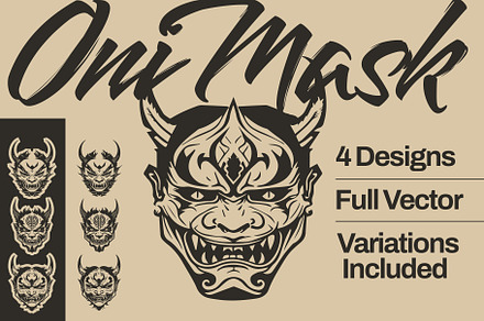 Oni Mask Tattoo Designs