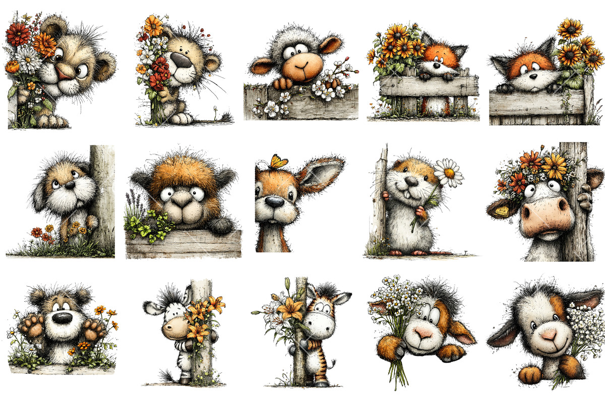 Peeking Woodland Animals Clipart, an Illustration by OK Design (Photo 3 of 6)