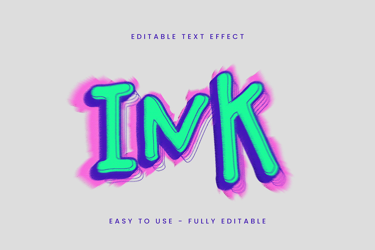 Neon Distorted Gradient Text Effect