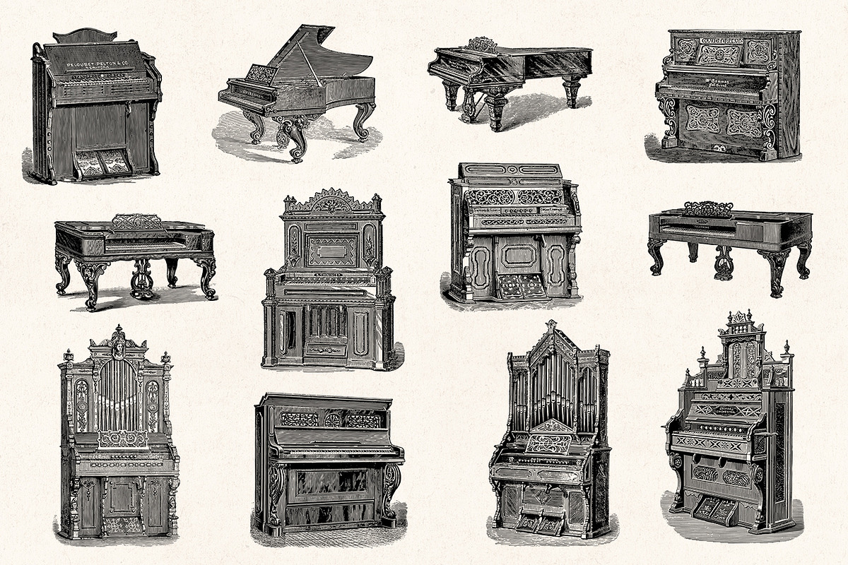 Musical Instruments Engravings Set, an Illustration by Graphic Goods (Photo 2 of 9)