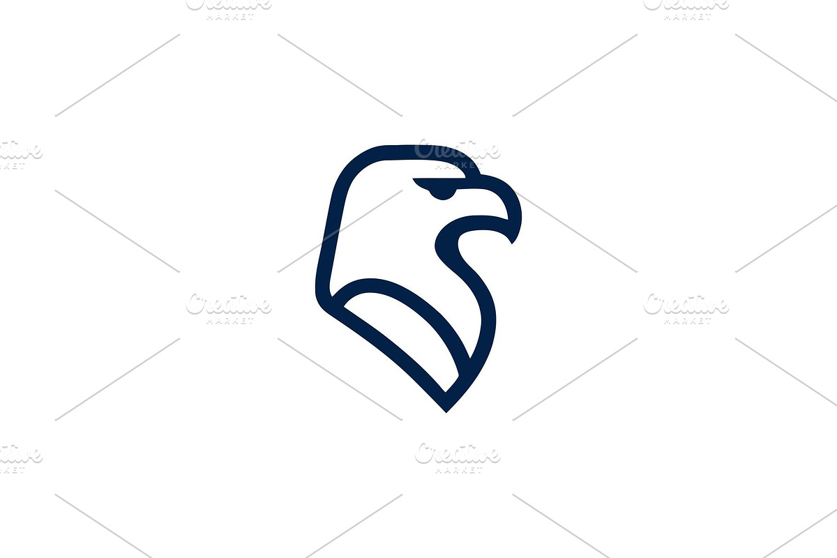 Eagle linear head logo template
