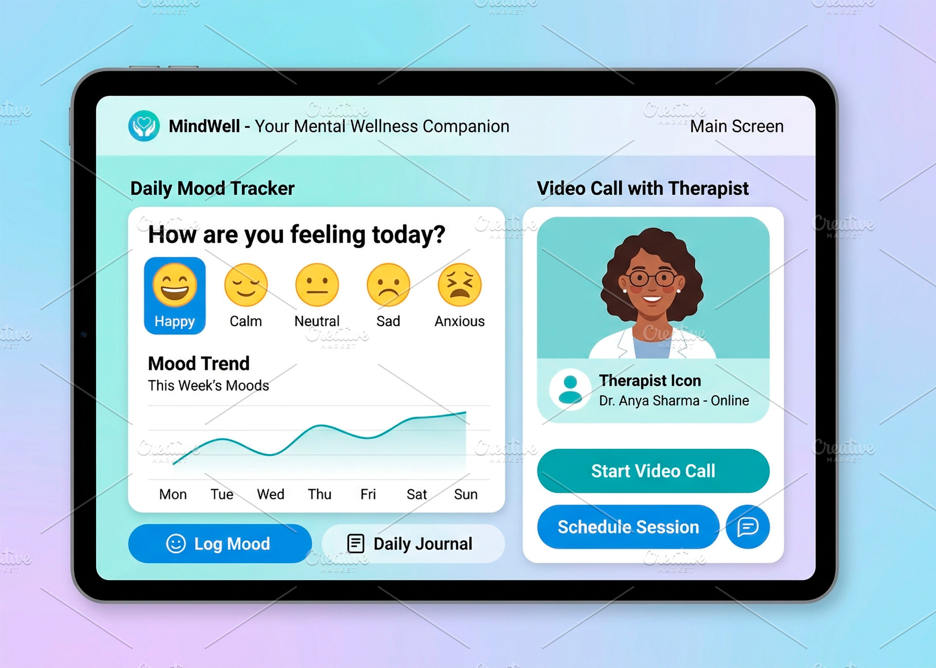 Digital health tracking interface on tablet, a Photo by DanFLCreativo