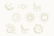 9 Zodiac, sun, moon and stars, an Illustration by Bloom21Art (Thumbnail 2 of 4)