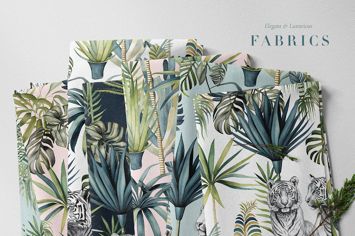Wilderness, luxury tropical Patterns, a Wallpaper Graphic by Pink Linen (Photo 4 of 14)