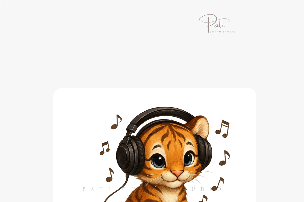 24 Cat DJ Clipart PNGs, an Animal Illustration by Pati Charm Studio (Photo 6 of 8)