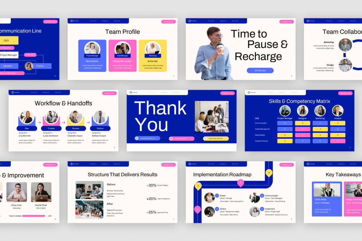 Team Structure & Roles PowerPoint, a Presentation Template by Loin Studio