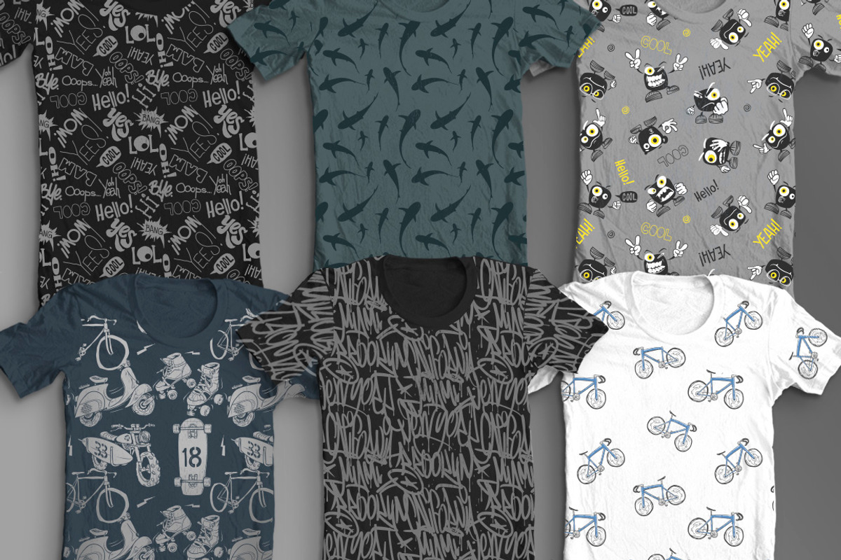 6 WILD T-Shirt Printed Designs!, a Pattern Graphic by Urbanshop (Photo 1 of 2)