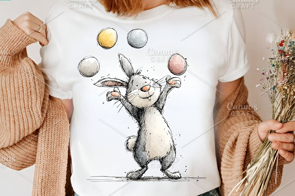 Quirky Easter Bunny Clipart Bundle, an Illustration by Canvas Craft (Photo 6 of 6)