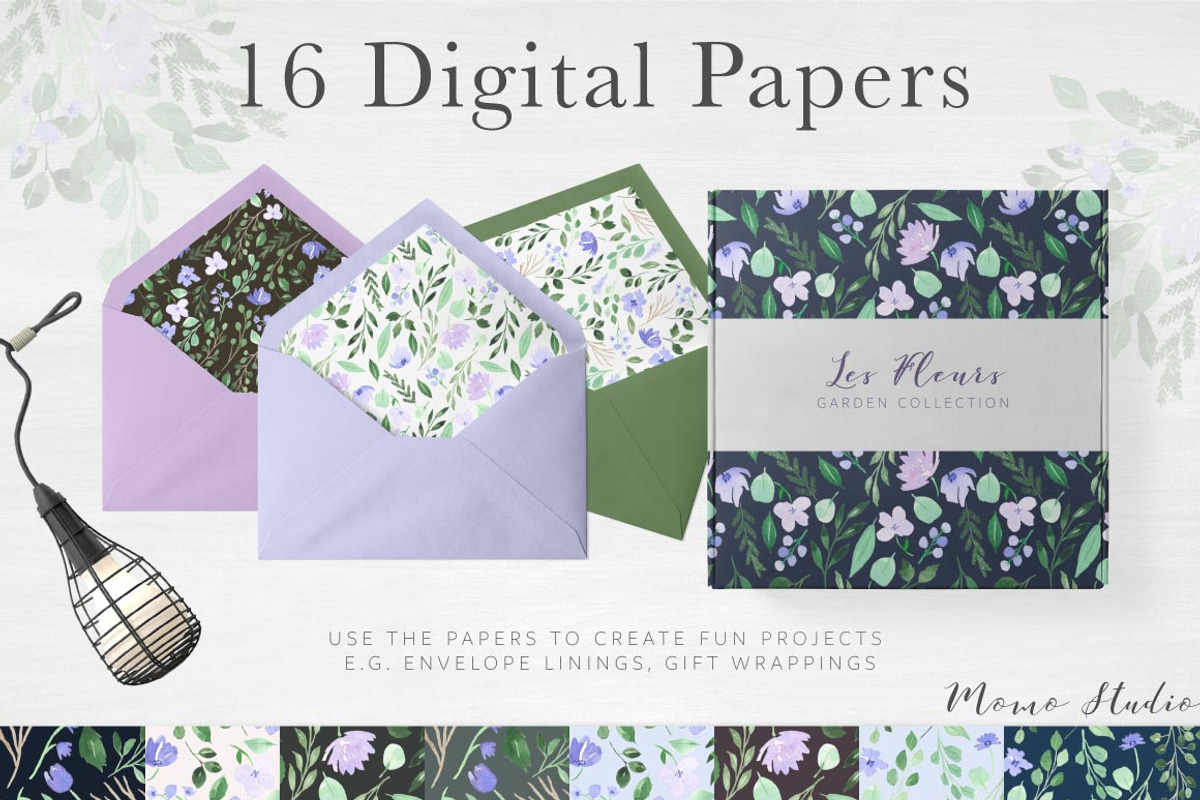 Violet Florals & Greenery Leaves, an Illustration by Momo Studio (Photo 13 of 19)
